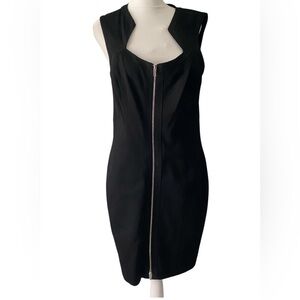 Cache vintage black zip front dress size 8